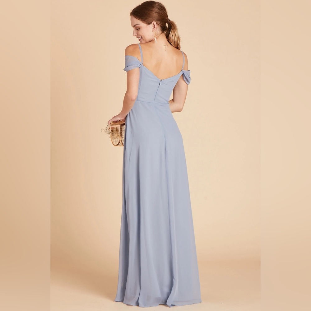 Birdy Grey SPENCE CONVERTIBLE DRESS CHIFFON DUSTY BLUE LARGE NEW NWT BRIDESMAID - Picture 2 of 6